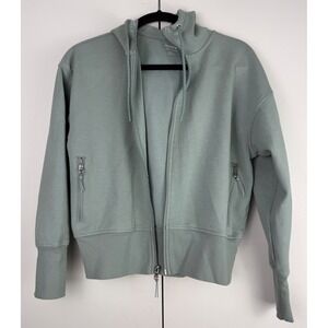 Old Navy Active Dynamic Fleece Full Zip Hoodie Sage Green Cropped Jacket Small